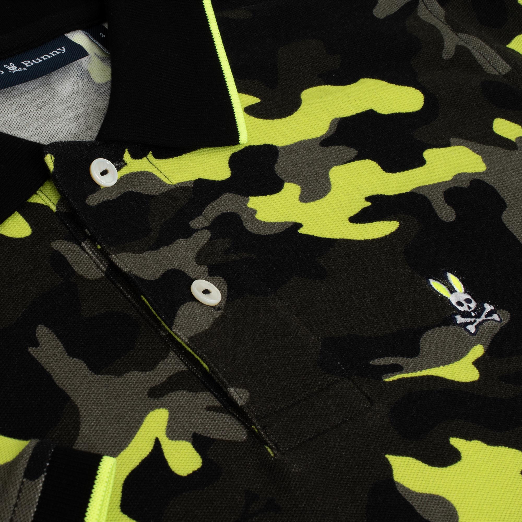 Psycho Bunny Plano Pique Camo Polo Shirt Black